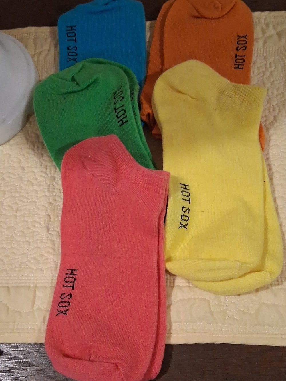 Hot Sox Colorful Low-Cut Sock Set - Pink, Yellow, Green, Blue, Orange